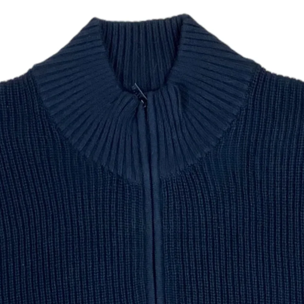 NWT Calvin Klein 1/4 Zip Rib Knit Sweater Black Casual Preppy Neutral Cotton-XL - Picture 3 of 12